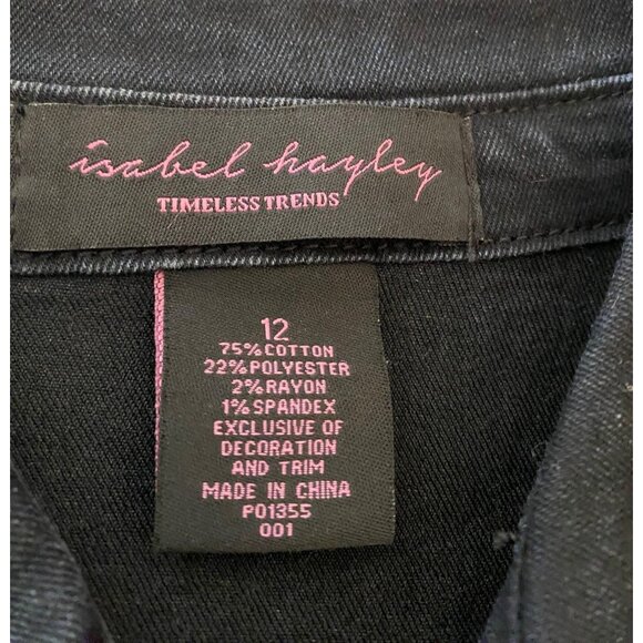 Isabel Hayley Embroidered Floral Denim Jacket Size 12 - Picture 3 of 8